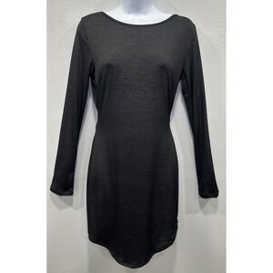 Windsor Mini Dress Women's Size Large Black Long Sleeve Short Fitted Open Back